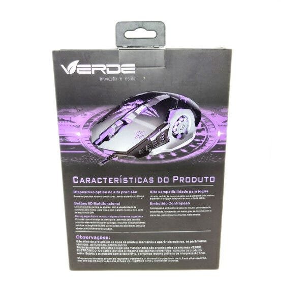 Mouse Gamer E-Sports Gaming Transição Led Ergonômico Com Fio USB 3200 DPI - X8 - 7