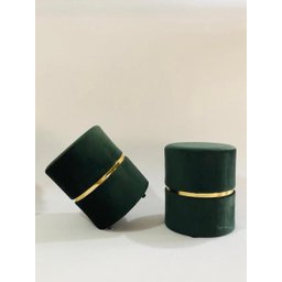 Kit 2 Puff Verde com Cinta Dourada - 1