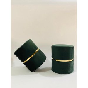 Kit 2 Puff Verde com Cinta Dourada
