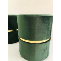 Kit 2 Puff Verde com Cinta Dourada - 2