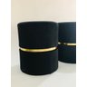 Kit 2 Puff Preto com Cinta Dourada - 3