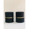 Kit 2 Puff Preto com Cinta Dourada - 2