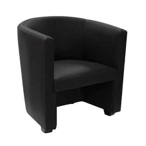 Poltrona Malta Recepção em Tecido Sintético Sintético - Preto