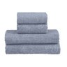 Jogo De Toalhas 4 Peças 100% Algodão Sultan Ele e Ela Realce Top Azul Nevoeiro - 1