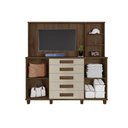Ver imagem 3 de Cômoda Alta com Painel /multiuso/ Sapateira/organizador Stars Paratv até 42'' 5 Gavetas com Corrediç