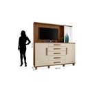 Ver imagem 5 de Cômoda Alta com Painel /multiuso/ Sapateira/organizador Stars Paratv até 42'' 5 Gavetas com Corrediç