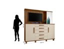 Ver imagem 5 de Cômoda Alta com Painel /multiuso/ Sapateira/organizador Stars Paratv até 42'' 5 Gavetas com Corrediç