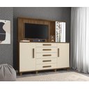 Ver imagem 4 de Cômoda Alta com Painel /multiuso/ Sapateira/organizador Stars Paratv até 42'' 5 Gavetas com Corrediç