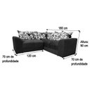 Ver imagem 4 de Sofá Canto Cinza com Floral 606/37 Belo Invertido