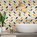 Ver imagem 1 de Papel de Parede Floral Colorido Lavável Auto Adesivo