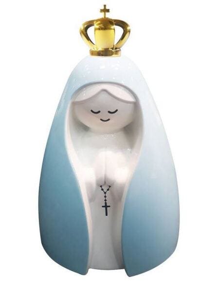 DECORAÇÃO NOSSA SENHORA AZUL LAQUEADA COM COROA DOURADA - 2