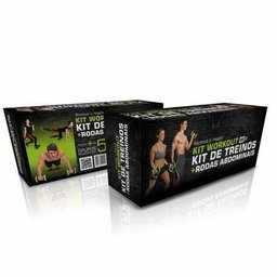 Kit Musculação Exercícios Elástico + Roda Treino Completo - Verde - 4