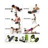 Kit Musculação Exercícios Elástico + Roda Treino Completo - Azul claro - 5
