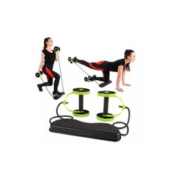 Kit Musculação Exercícios Elástico + Roda Treino Completo - Azul claro - 2