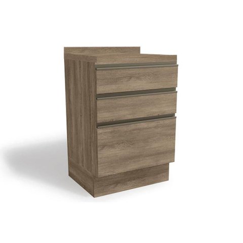 Gabinete de Cozinha Modulado Maxxi G743 3 Gavetas c/ Tampo Nogal - Kappesberg