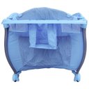 Ver imagem 2 de Berço Cercado Nanna Burigotto Blue Check com Capota + Trocador + Mosquiteiro + Regulagem