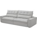 Ver imagem 1 de Sofá Retrátil Reclinável para Sala de Estar Living 290cm Dimas F04 Bouclê Cinza