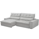 Ver imagem 5 de Sofá Retrátil Reclinável para Sala de Estar Living 290cm Dimas F04 Bouclê Cinza