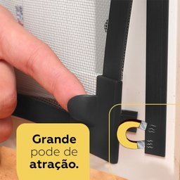 Tela Mosquiteira com Moldura Magnética Fácil Montar 120x150 Preta - 3