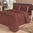 Ver imagem 1 de Jogo de Edredom Casal Queen 6 Peças com Lençol Tabaco