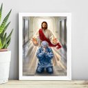 Ver imagem 1 de Quadro Jesus Abençoando Médico 45x34cm:madeira Branca