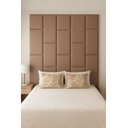 Ver imagem 3 de Cabeçeira Dominó 2,70 Altura e 1,60 Largura Modulos Colantes:suede Café com Leite