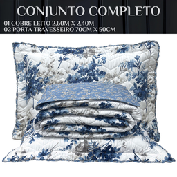 Cobreleito Queen Size 300 Fios Juliette 03 Pç Super Elegante:azul - 6