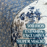 Cobreleito Queen Size 300 Fios Juliette 03 Pç Super Elegante:azul - 3