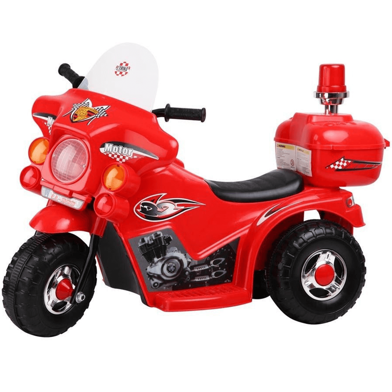 Moto Eletrica Motorcycle Policia Bau Vermelha 6v Zippy Toys
