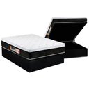 Ver imagem 1 de Cama Box Baú Casal: Colchão Espuma Castor D45 Black e White Air Euro Pillow + Base CRC Suede Black(1
