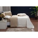 Ver imagem 2 de Kit Edredom Sensação 100% Algodão Dupla Face Queen Capuccino e Branco 3 Peças Casa Dona