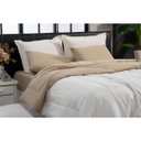 Ver imagem 1 de Kit Edredom Sensação 100% Algodão Dupla Face Queen Capuccino e Branco 3 Peças Casa Dona