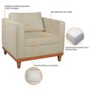 Ver imagem 7 de Kit Sofá 3 Lugares e 2 Poltronas Europa 180 cm Estilo Conforto e Elegância Suede Bege - Amarena
