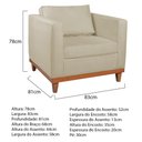Ver imagem 5 de Kit Sofá 3 Lugares e 2 Poltronas Europa 180 cm Estilo Conforto e Elegância Suede Bege - Amarena