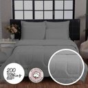 Ver imagem 2 de Kit Edredom Queen 200 Fios + Jogo Lençol 6 Peças 100% Algodão Dupla Face Cinza Casa Dona