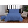 Kit Edredom Queen 200 Fios + Jogo Lençol 6 Peças 100% Algodão Dupla Face Azul Casa Dona - 4