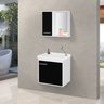 Conjunto Gabinete + Armário para Banheiro Arts 45 Cm Branco / Preto - 1