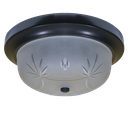 Ver imagem 1 de Plafon Aluminio Sol para 2 Lampadas Bacia de Vidro Lapidada:lapidado/preto/110/222