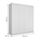 Ver imagem 4 de Guarda Roupa Casal Paladino 3 Portas Correr 3 Gavetas Branco Framar