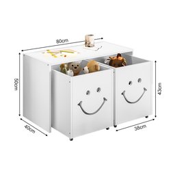 Mesa Infantil Montessoriana com Led Alegra Smile com Nichos - Branca - 5
