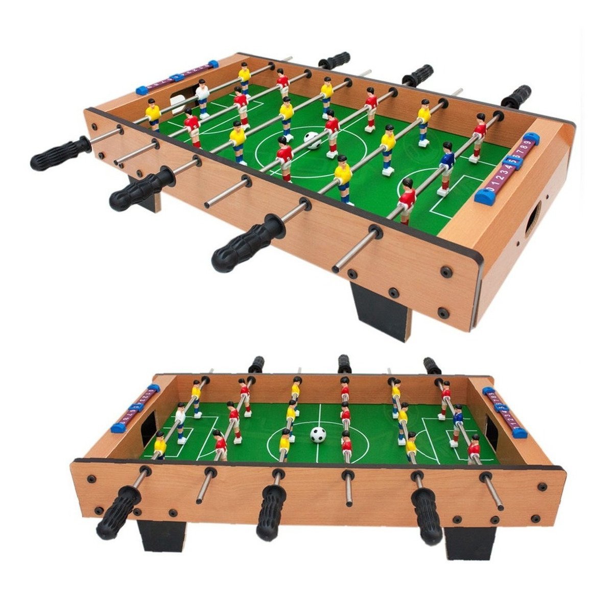 Mini Mesa Pebolim MDF De Bancada 18 Jogadores 23x37x68