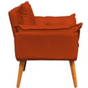 Ver imagem 4 de Kit 3 Poltronas Decorativa Alice Pé Trapézio 30cm Castanho - Suede