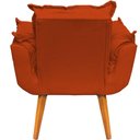 Ver imagem 2 de Kit 3 Poltronas Decorativa Alice Pé Trapézio 30cm Castanho - Suede