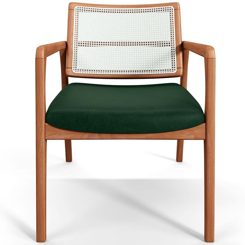Kit 03 Poltronas Decorativa Sala Estar Madeira Tela Sintética Tropea L02 Facto Verde Musgo - Lyam - 6