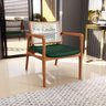 Kit 03 Poltronas Decorativa Sala Estar Madeira Tela Sintética Tropea L02 Facto Verde Musgo - Lyam - 2