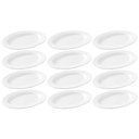 Ver imagem 1 de Conjunto 12 Travessas Oval Melamina Rasa 20x14cm Branca Servir Haus Concept Bandeja