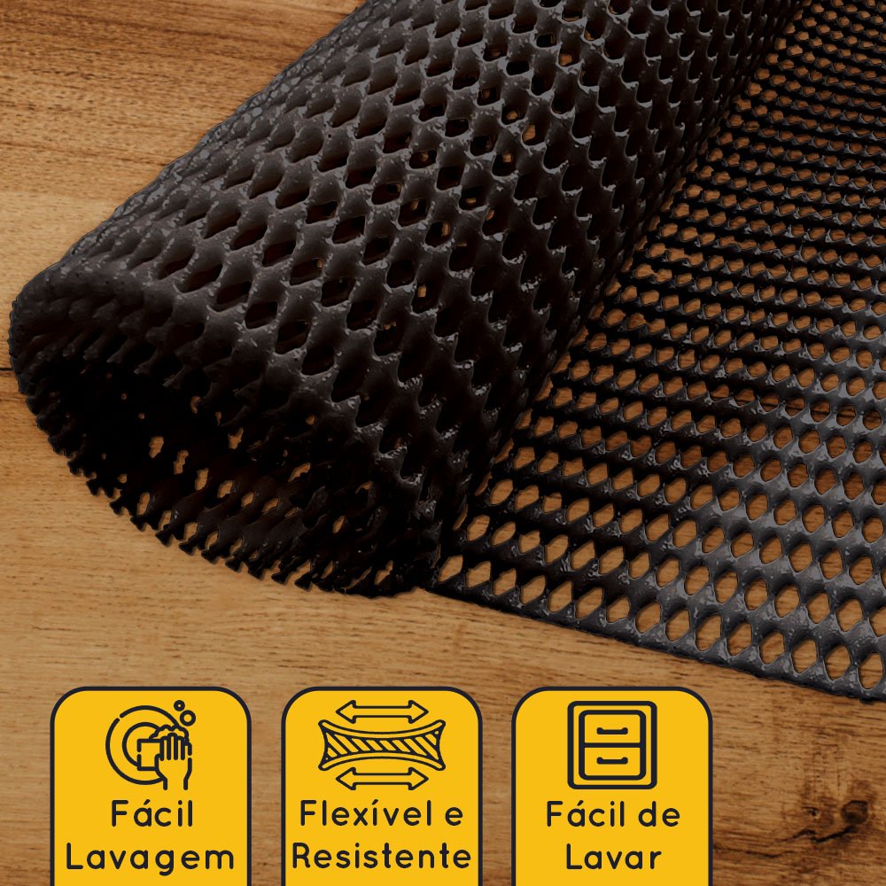 8 Jogo Americano Pvc Preto Antiderrapante 29 X 44cm Id Decor - 3