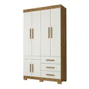 Ver imagem 2 de Guarda-Roupa Solteiro 6 Portas, 3 Gavetas e Pés MDF Safira Plus Cinamomo/Off White