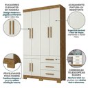 Ver imagem 4 de Guarda-Roupa Solteiro 6 Portas, 3 Gavetas e Pés MDF Safira Plus Cinamomo/Off White