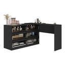 Ver imagem 2 de Mesa de Manicure em L Organize 6 Gavetas MDF-MDP 120cm Preto Multimóveis